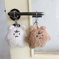 Frustrated Ins Bear Plush Keychain Student Bag Pendant Car Key Ring Girl Decoration Accessories Gift