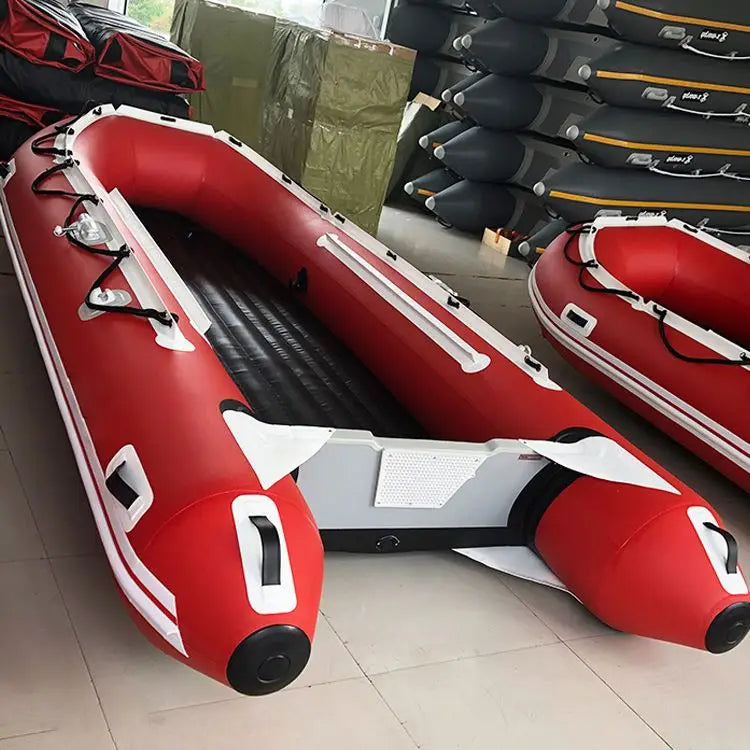 Synsor Model 380 Red PVC Inflatable Rowing Boat Heat Seal Welded Air Floor Drifting Sport Yacht Type 6-Person Summer Competition