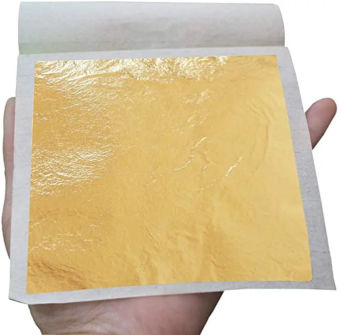 8x8 Edible Decoration Gold Sheet Genuine Artificial 24 Karat Flakes Pure Gold Foil Leaf 24k Edible Gold Leaf