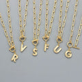 Fashion Carabiner English 26 Letter Circle Infinity Name Stainless Steel 18k Gold Plated Jewelry Initial Letter Pendant Necklace