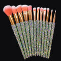 12 Piece Luxury Diamond Bling Make up Brushes Crystal Rhinestone Makeup Brushes