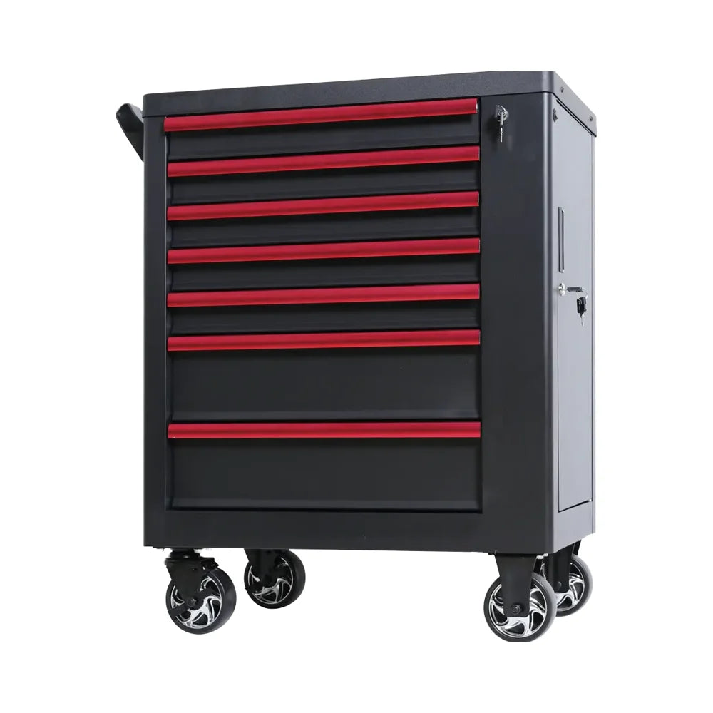 Goldenline 7-Drawer Roller Toolbox Basic Metal Storage Workshop Trolley Steel Iron Powder Coating Finish OEM Customizable