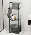 Wholesale Luxury Black White Floor Standing Towel Rack  Gold 304 Stainless Steel SUS  Towel Rack  Shelf Holder With Marble Base