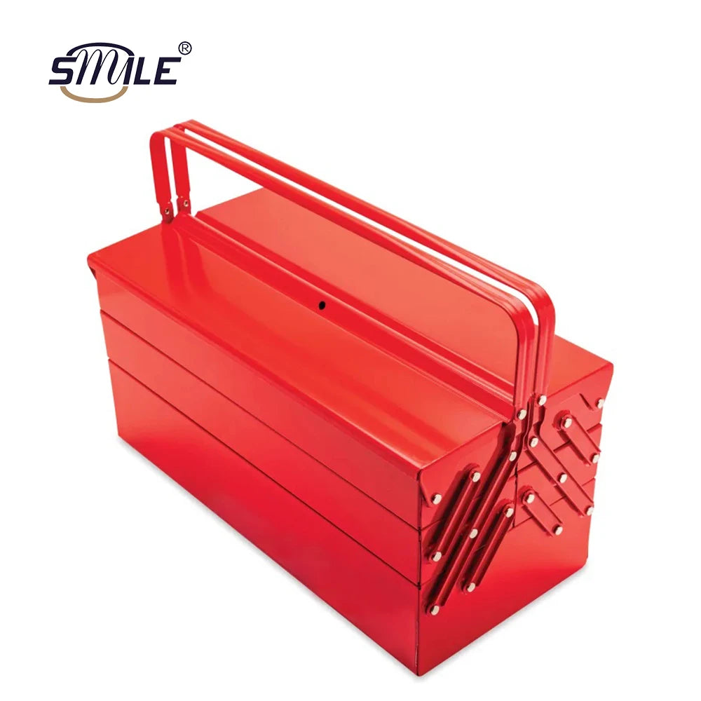SMILE Customizable Portable 3 Layer Steel Toolbox Multi-Functional Mechanic Cantilever Metal Storage Toolbox