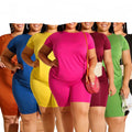 Plus Size XL-4XL 2 Piece Set Women Summer Casual Loose Short+Shorts Outfits Sweat Suits Women Two Pieces Sets OL