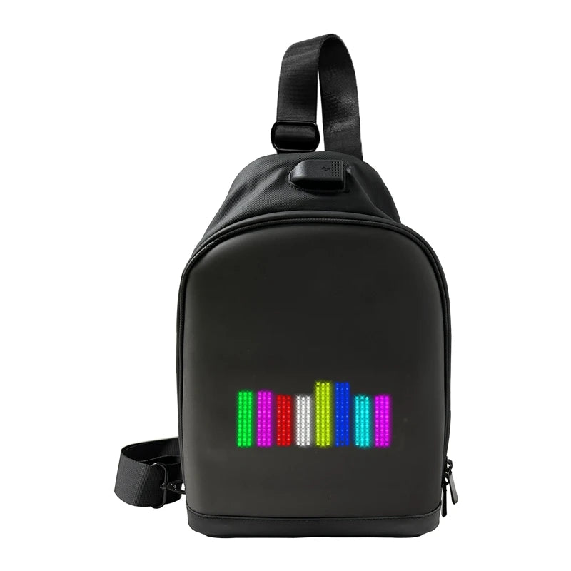 Colorful  Dynamic Led Waist Bag DIY Light City Backpack Mobile DIY Animation GIF Display LED Bag Advertising Design Led Bag Pack