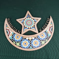 Ramadan Mubarak Party Food Serving Tray Muslim Wooden Cake Dessert Plate Eid Mubarak Decoration for Home XJ0424
