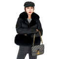 High Quality Winter Fox Fur Collar Leather Coat Real Sheepskin Shearling Jacket  Women