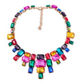Wholesale Fashion Exaggerated Glass Colored Diamond Necklace Jewelry for Women