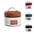 Portable New Round Travel Storage Eco-Friendly 16x12cm Makeup Bag Waterproof PU Fashion Wash Bag Multifunction Bathroom Tools