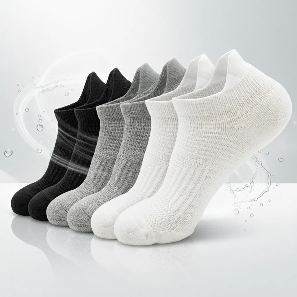 Men Wholesale Cotton Casual Breathable Jacquard Running Socks Brand Anti-Slip Grip Custom Logo Knitted Ankle Sports Sock