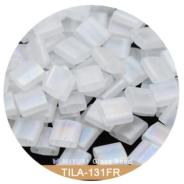 Miyuki Tila Beads 5 * 5 * 1.9 mm [22 ColorFrosted  Rainbow First Series]10g Pack