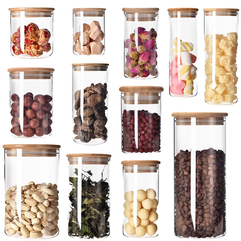 High Borosilicate Glass Airtight Storage Jars for Kitchen Food Coffee Spice Organization-for Presents MegaBDM