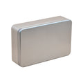 Custom Logo Tin Silver Frosted Rectangular Storage Candy Tea Packing Box for Wedding