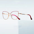 Jiuling Eyewear Spring Metal Hinge Legs Flexible Frame Eye Glasses Free Custom logo Cat Eye Metal Frame Eyeglasses for Women