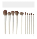 YUE New 10-Piece Wood Handle Makeup Brush Set with Soft Synthetic Hair for Foundation Blush Eye Shadow & Lip Gloss
