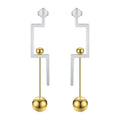 Fashion Jewelry Geometric Gold Color Ball Drop Earrings for Women Stainless Steel Long Hanging Earrings Oorbellen EB191025