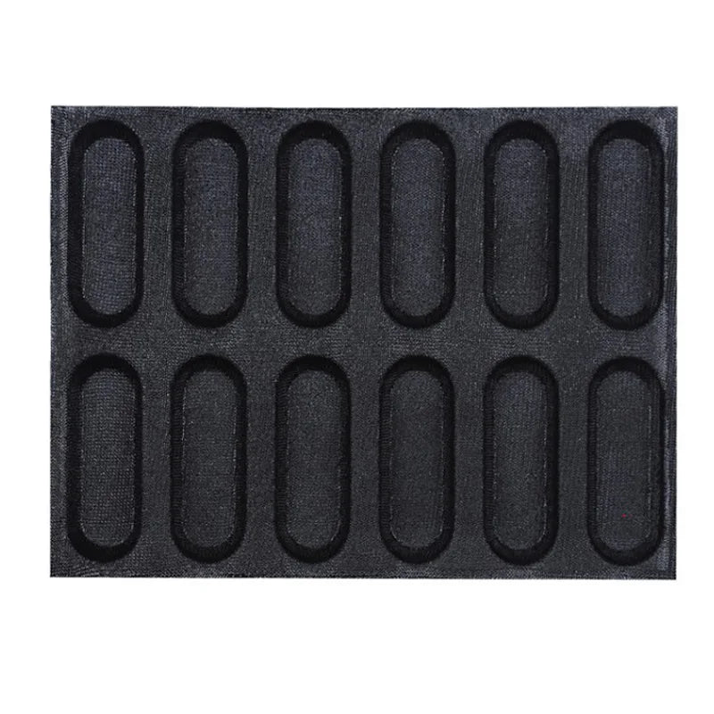 Early Riser 12 Cavity Oval 40cm 16 Inch Silicone Baguette Bread Mold DIY Loaf Making Supplies Perforated Bread Form Mouldings