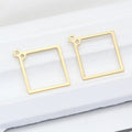 Factory Wholesale DIY Jewelry Making 14K Gold Plated Brass Geometric Faceted Double Ring Connector Earring Accessories