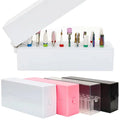 48 Holes Nail Drill Bits Holder Stand Display Nail Drill Shelf Organizer Container Holder Plastic Nail Drill Bit Case Box
