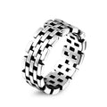 OAHLAN Wholesale Fashion Jewelry Vintage Simple Hollow Chain Design Personalized Stainless Steel Rings for Men