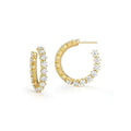 LOZRUNVE Luxury Cubic Zirconia Eternity Thick 18k Gold Plated Medium Hoop Earring