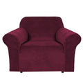 Premium Quality Rich Velvet Stretch Machine Washable Chair Cover with Arms Chair Slipcover Sofa Cover Furniture Protector