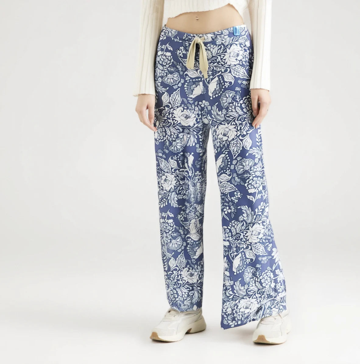 Leisure Comfortable Breathable Woman Spring Pants Custom Print Pants Ladies Wide Leg Pants