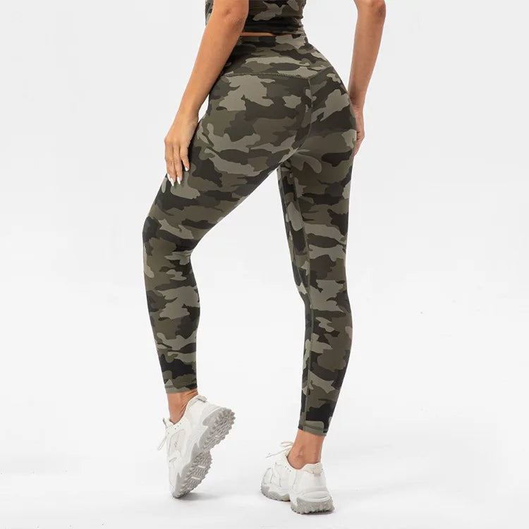 Wholesale New Camo Printing Yoga Fitness Wear Legging Pants Women Workout Running Dance Gym High Waist Yoga Tights