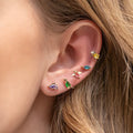 Small Dinosaur Element Jewelry Real Gold-plated Color Zircon Cute Stud Earrings Animal Dinosaur Earrings for Girls