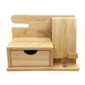 JUNJI Multifunctional Smart Wood Phone Docking Station Ash Solid Key Wallet Watch Holder Organizer