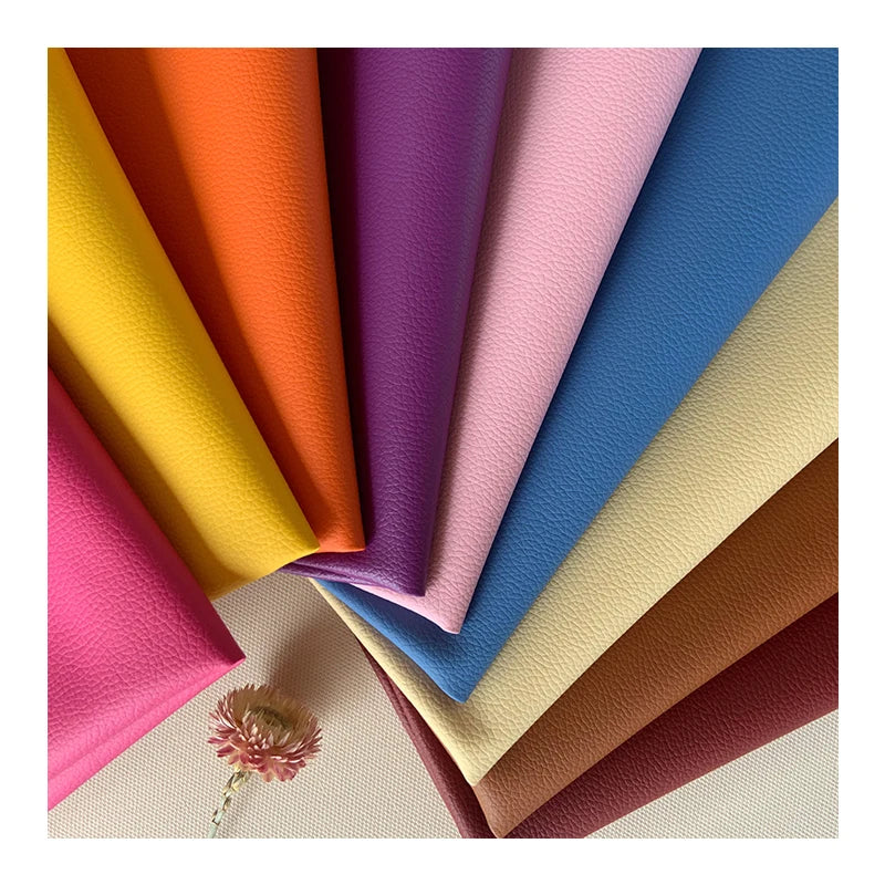 Litchi Texture PVC Synthetic Leather Embossed Pattern Fabric for Sofa Chairs