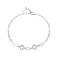 SL1673 Romantic Flower Bracelet Real S925 Sterling Silver Adjustable Chain Bracelets Fashion Shiny Crystal Wedding Lady Jewelry MegaBDM