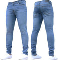 Men's Casual Vintage Wash Hip Hop Pencil Pants Skinny Stretch Cotton Jeans S-3XL Sizes Mid Work Trousers Retro
