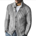Men Sweater High-neck Knitted Cardigan Sweaters Solid Color Casual  Warm Polyester Sweater
