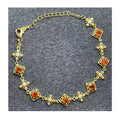 Factory Supply Classic Gold Fashion Luxury 925 Sterling Silver Natural Garnet Chain Zircon Beach Women Party Bracelet Wholesale