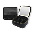 Portable Household Large Capacity Travel Makeup Bag case with Led Light Mirror Multifunctional Led Makeup Bag