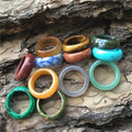 Wholesale Natural Gemstone Green Jade tiger Eye Lapis Lazuill Man Rings Crystal Handmade Amethyst Rose Quartz Rings Women