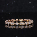 Starsgem Women's 10k 14k18k Rose Gold Lab Diamond Wedding Band