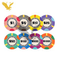 YH DIY Casino Quality Chips Personal Pokerchips Juego Fichas Ceramic Poker Chips With Denominations