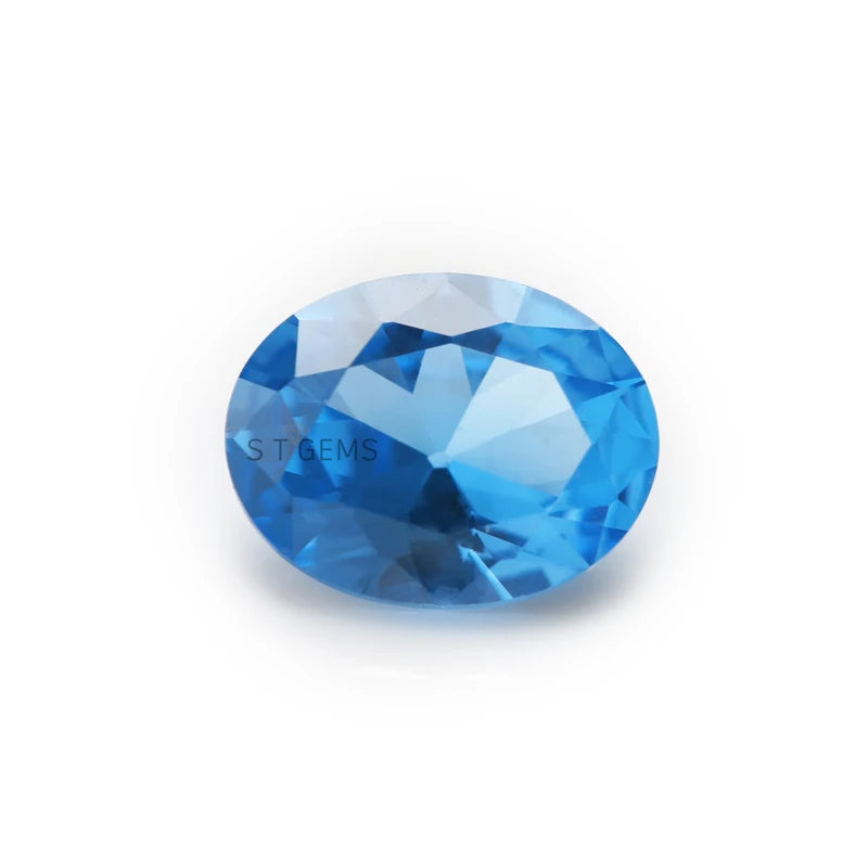 Synthetic Sapphire Oval Cut Loose Stones Swiss Blue 119# Spinel Stone