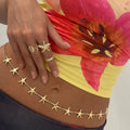 Ocean Holiday Style suit Ring New Fashion Starfish Shell Waist Chain Body Chain for Women