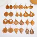 Ethnic Style Boho Big Pendant Earrings Exaggerated Geometric Animals Butterfly Portrait African Wooden Drop Earrings for Women