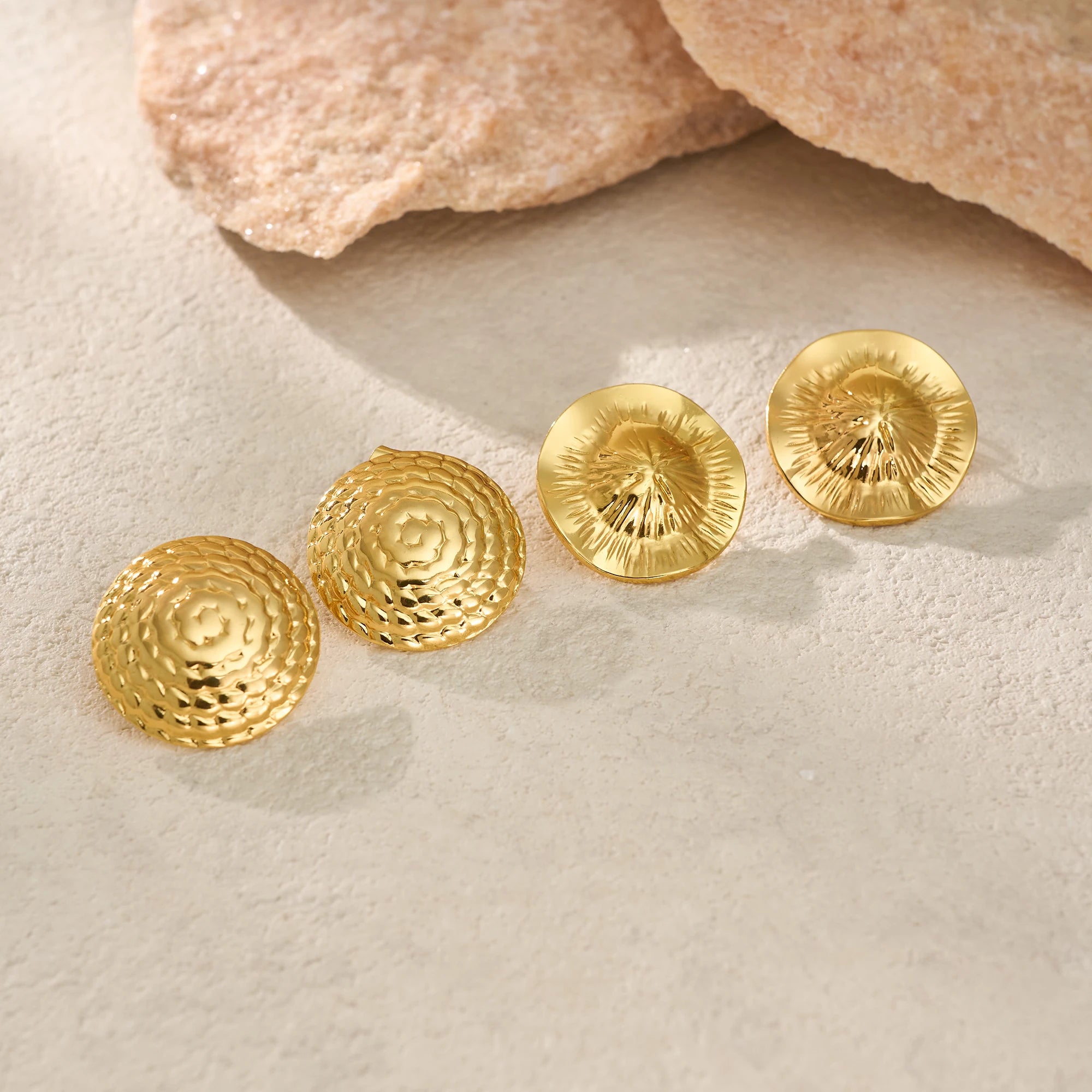 NEW MEDIEVAL VINTAGE COURT ROUND MUSHROOM EARRINGS Dazan  Winter INS 18k Gold Plated Hypoallergenic Stainless Steel for Mom Gift