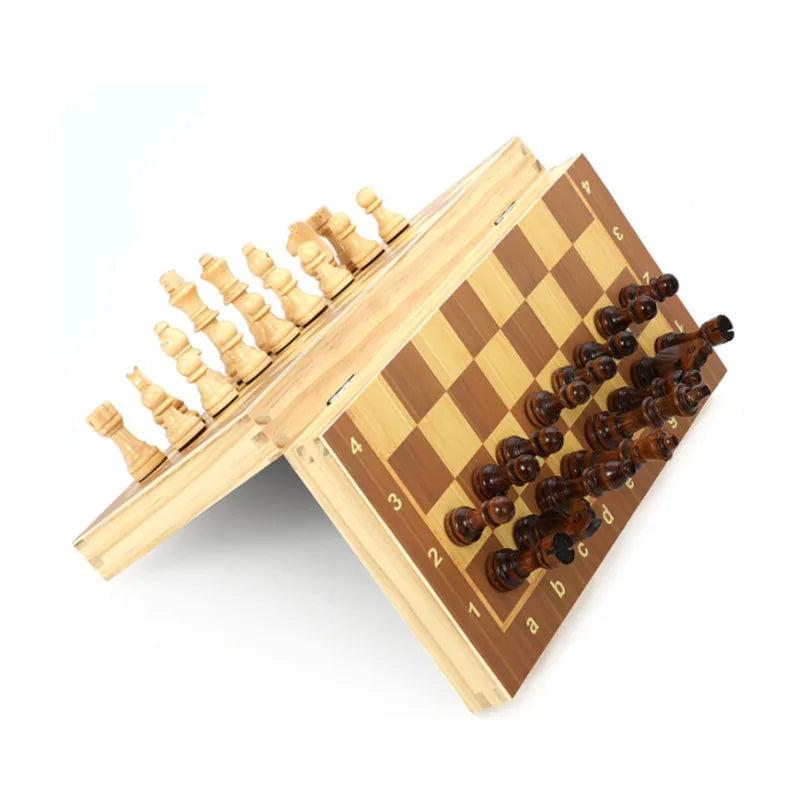 24*24 Mini Cheap Portable Custom Wood Chess and Backgammon Game Set With Wooden Board Case for Sale
