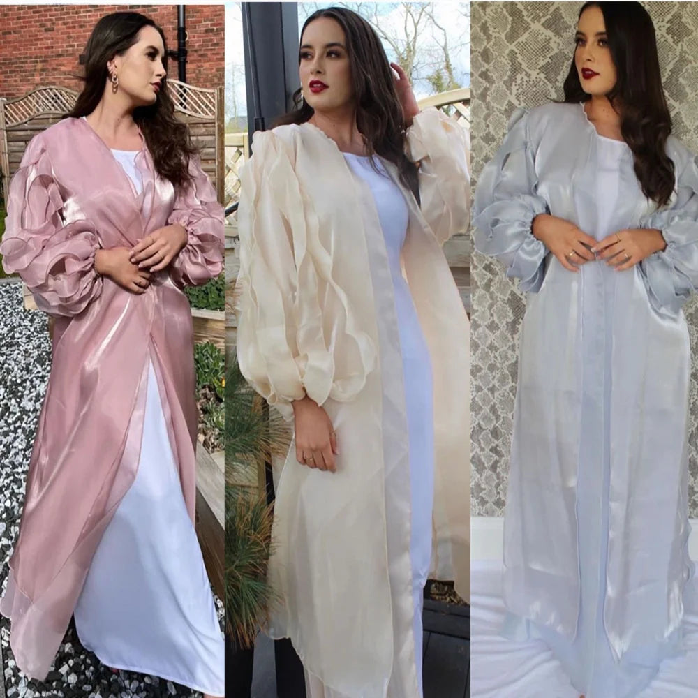 Zifeng OEM Vetements Femme Islamique Elegant Petal Sleeve Muslim Dress