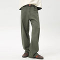 Men Spring Solid Color Straight Loose Wide Leg Fashion Denim Pants Jeans Vintage Casual Washed Simple Casual Men's Jeans