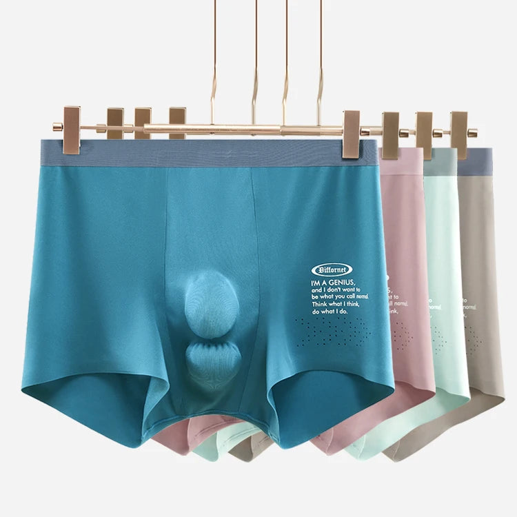 Micro Knitted Spandex/Nylon Fabric Full Seamless Breathable Eco-Friendly Mens Boxer Briefs Customized Plus Size Underwear