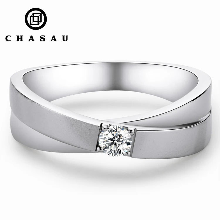 Hot Sale Classic Fashion 3.5mm Moissanite S925 Sterling Silver Wedding Engagement Anniversary Men's Ring for Couples As a Gift