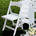 Modern White Plastic Resin Folding Chair Soft Cover Portable Garden Outdoor Dining Bedroom Use Wimbledon Hotels Parks Living